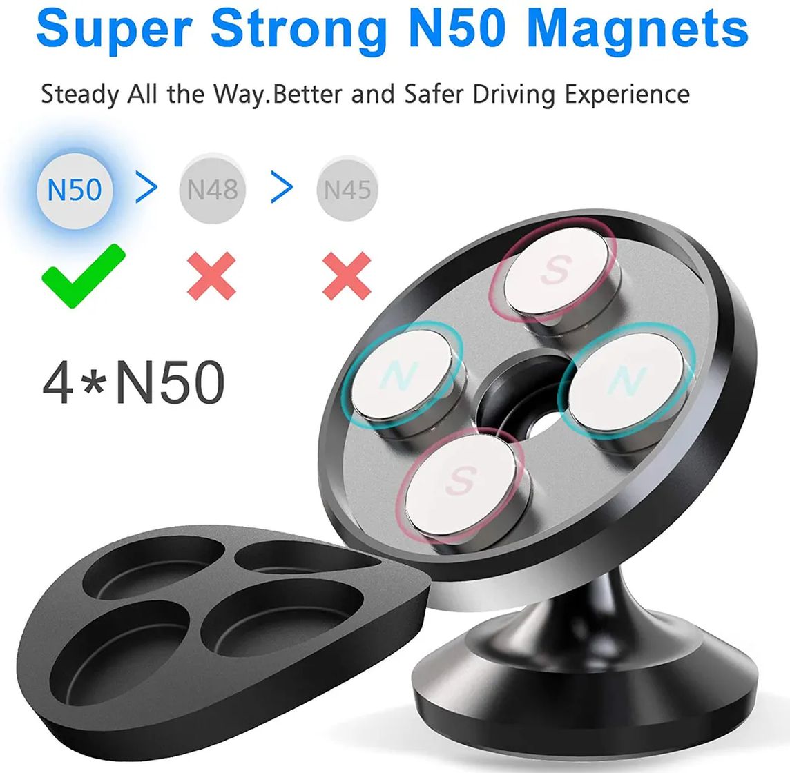 [ 2 Pack ] Phone Mount, [ Super Strong ] [ with 4 Metal